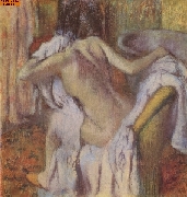 Nach dem Bade sich abtrocknende Frau nach Degas